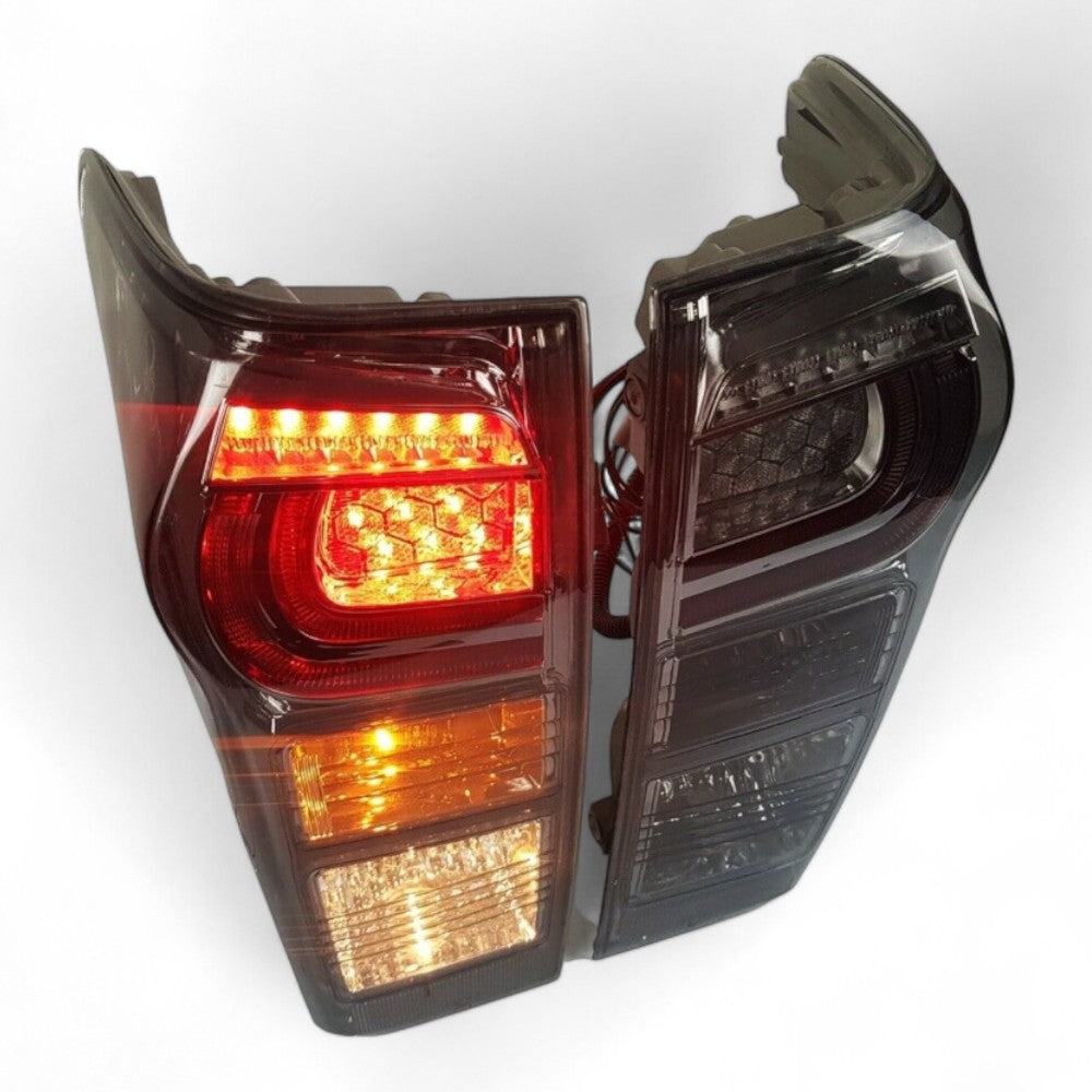 Smoked tail light pair for Isuzu D-MAX 2014–2019 with LED strip 3
