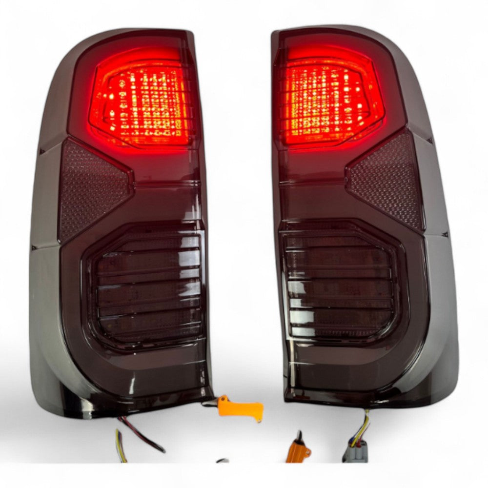 Tail Light Pair for Toyota Hilux 2005–2014 | Black Housing Design | Complete LH & RH Set - Partzo