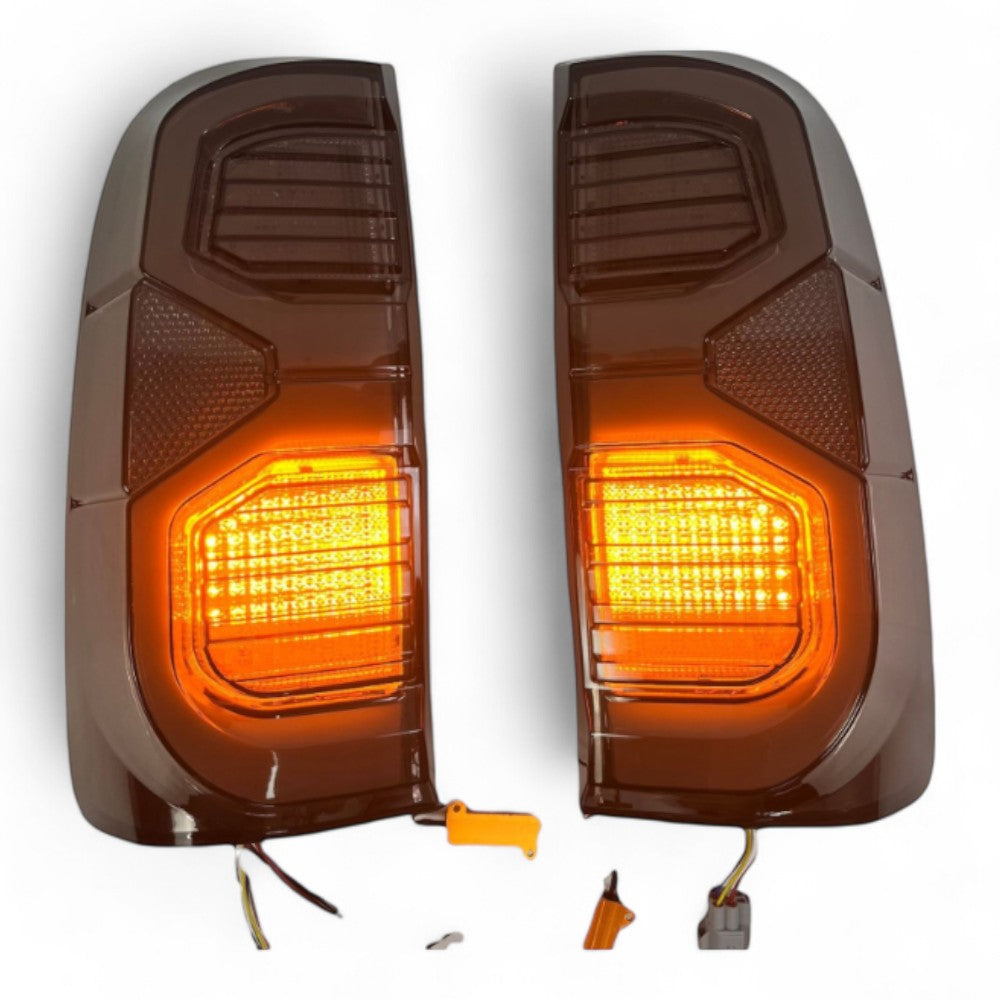 Tail Light Pair for Toyota Hilux 2005–2014 | Black Housing Design | Complete LH & RH Set - Partzo