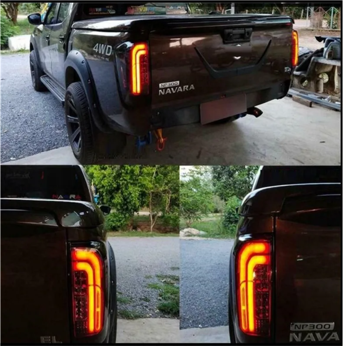 Tail Light Pair for Nissan Navara NP300 D23 2015–2020 | Smoked Black Lens - Partzo