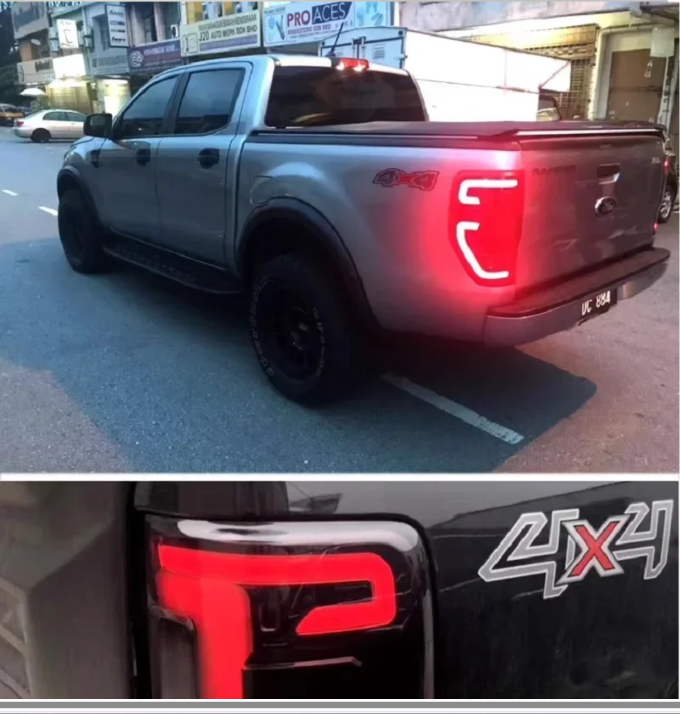 To Fit Ford Ranger Tail Light – Smoked LED Type – Complete Set with Bulbs – 2011 to 2021 - Partzo