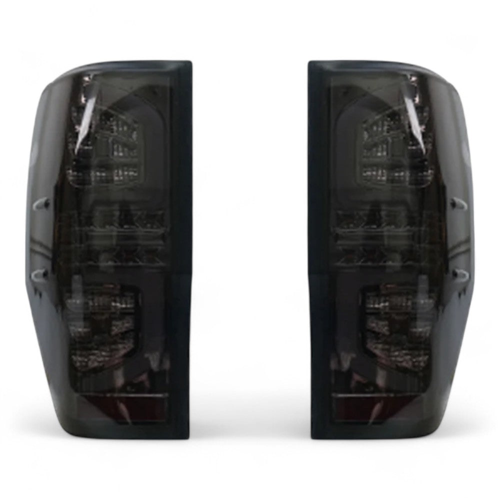 LED Tail Light Pair (Smoked) – To Fit Ford Ranger 2011–2021 – Complete with Bulbs - Partzo