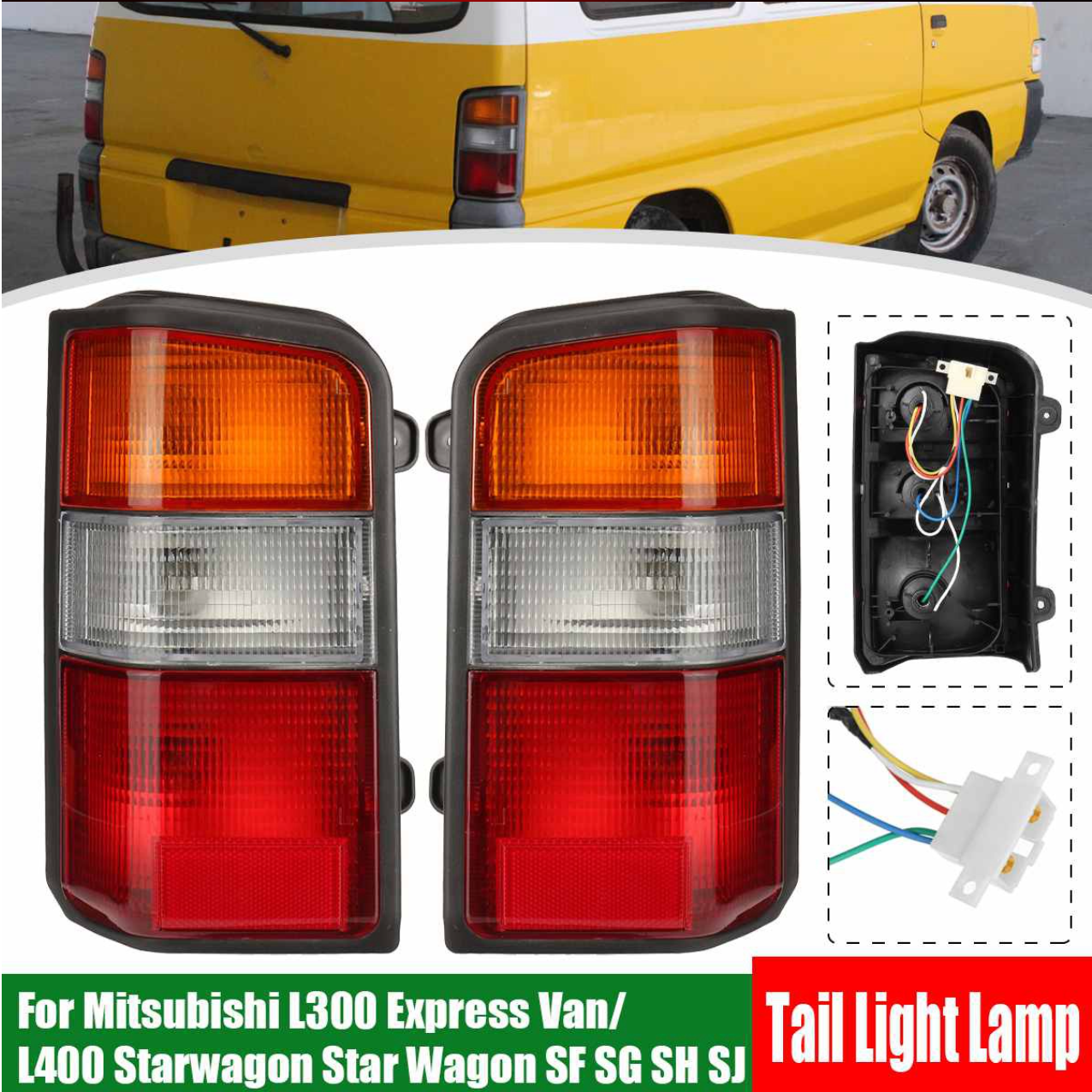 To Fit Pair Mitsubishi L300 Triton Tail Lights 1986–2015 - Partzo