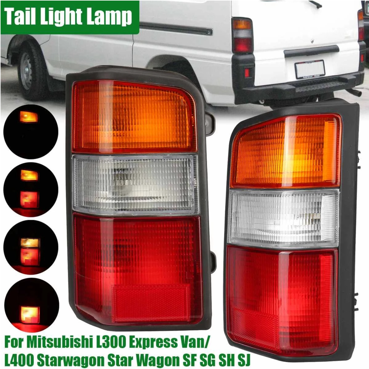 To Fit Pair Mitsubishi L300 Triton Tail Lights 1986–2015 - Partzo