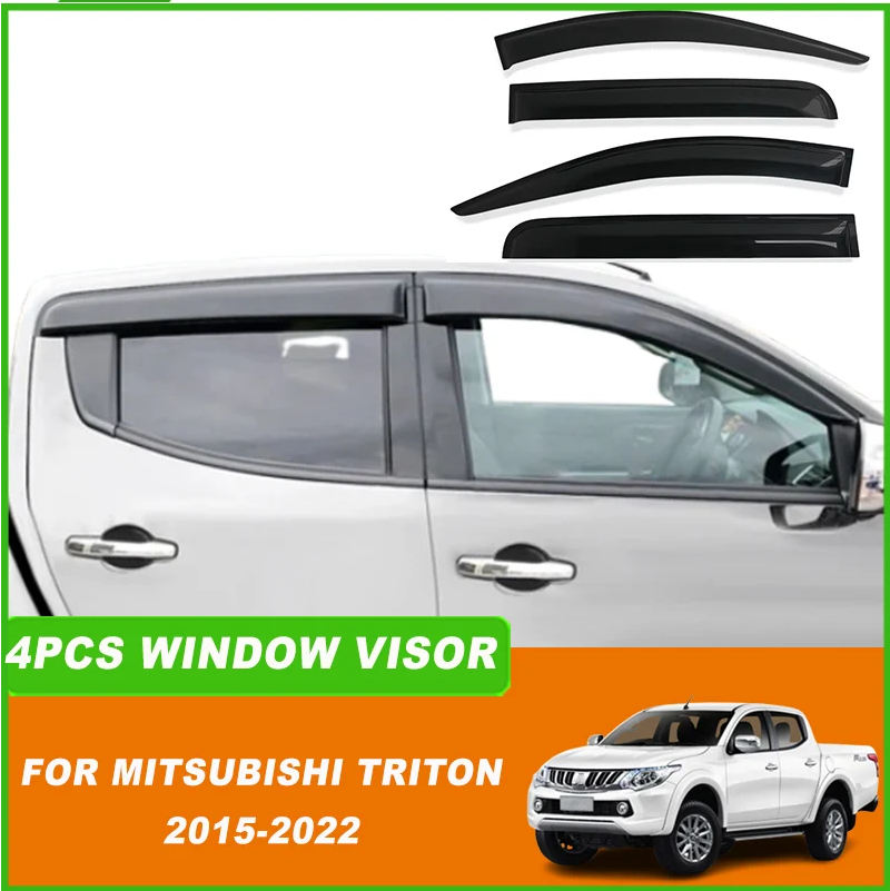 To Fit Mitsubishi Triton 2015–2023 Window Visors / Monsoon / Weather Shield