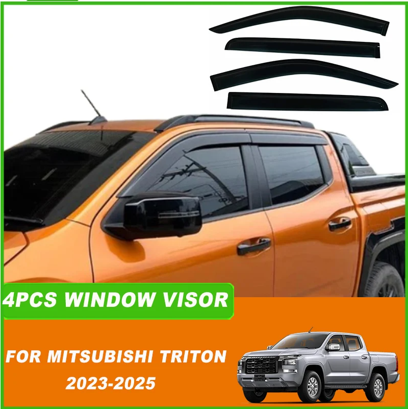 To Fit Mitsubishi Triton 2023+ (New Generation) Window Visors / Monsoon / Weather Shield