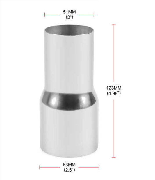 Stainless Steel Exhaust Reducer – Available in 2" to 2.5", 2" to 3", 2.25" to 2.5", 2.5" to 3", and 2.25" to 3"