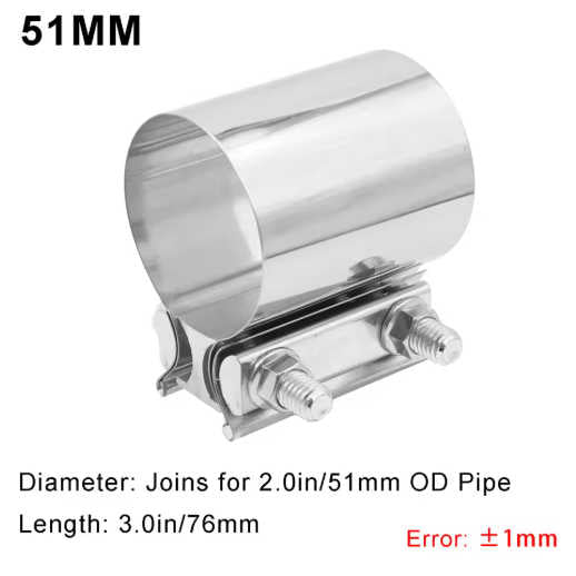 Exhaust Band Clamp – 2" / 2.25" / 2.5" / 2.75" / 3" / 3.5" / 4"
