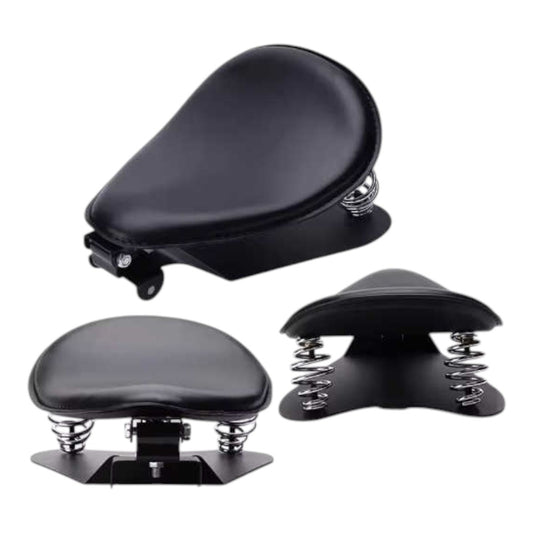 Motorcycle Solo Seat with Bracket & Springs – Fits Harley, Honda, Yamaha, Kawasaki, Suzuki