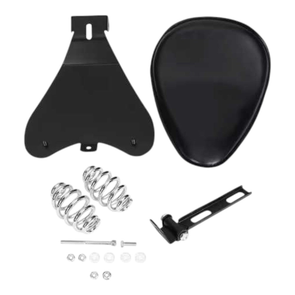 Motorcycle Solo Seat with Bracket & Springs – Fits Harley, Honda, Yamaha, Kawasaki, Suzuki