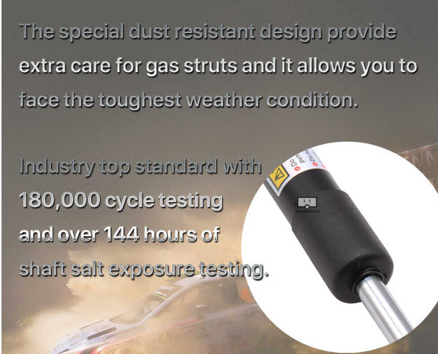Gas Struts – 2× 430mm 150N (8mm Shaft) – To Fit Camper Trailer, Caravan, Canopy, Toolbox
