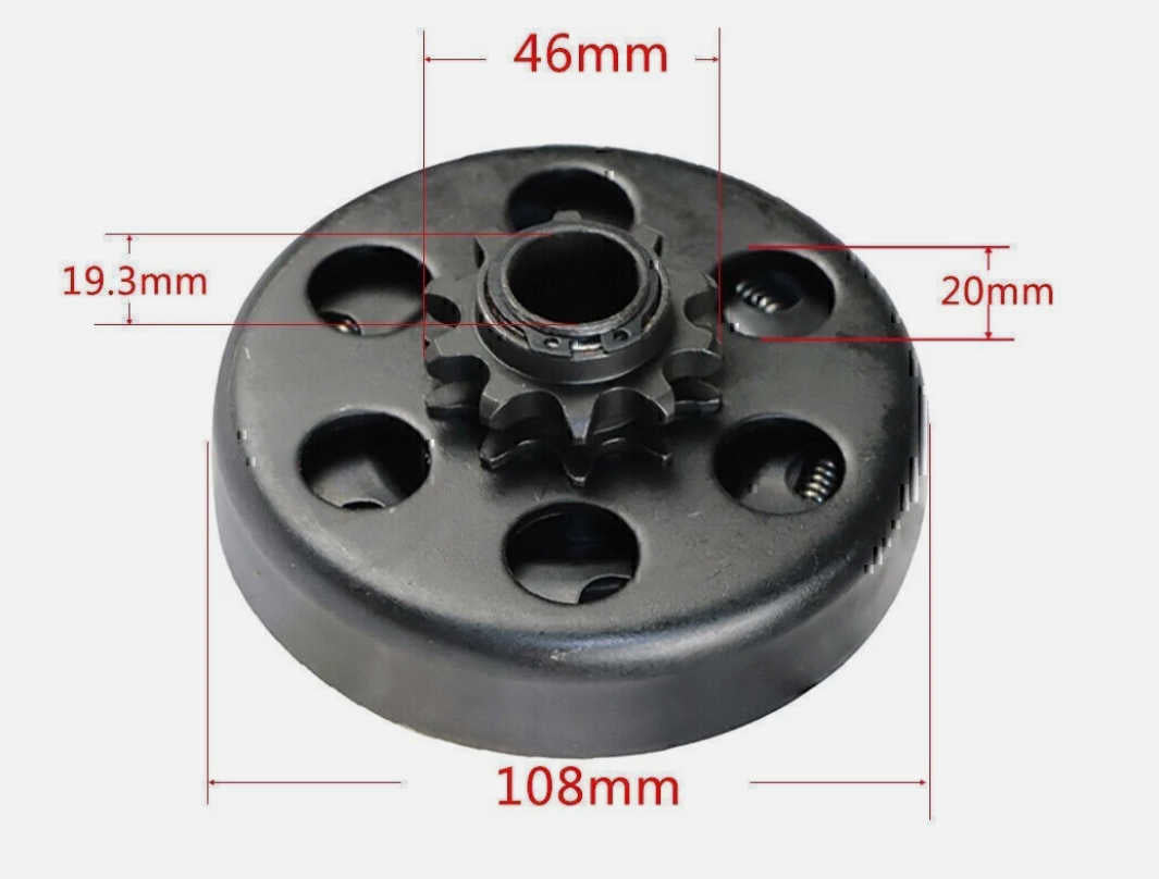 Centrifugal Clutch Go Kart 3/4" Bore 10T for #40 #41 #420 Chain | 2HP–6.5HP