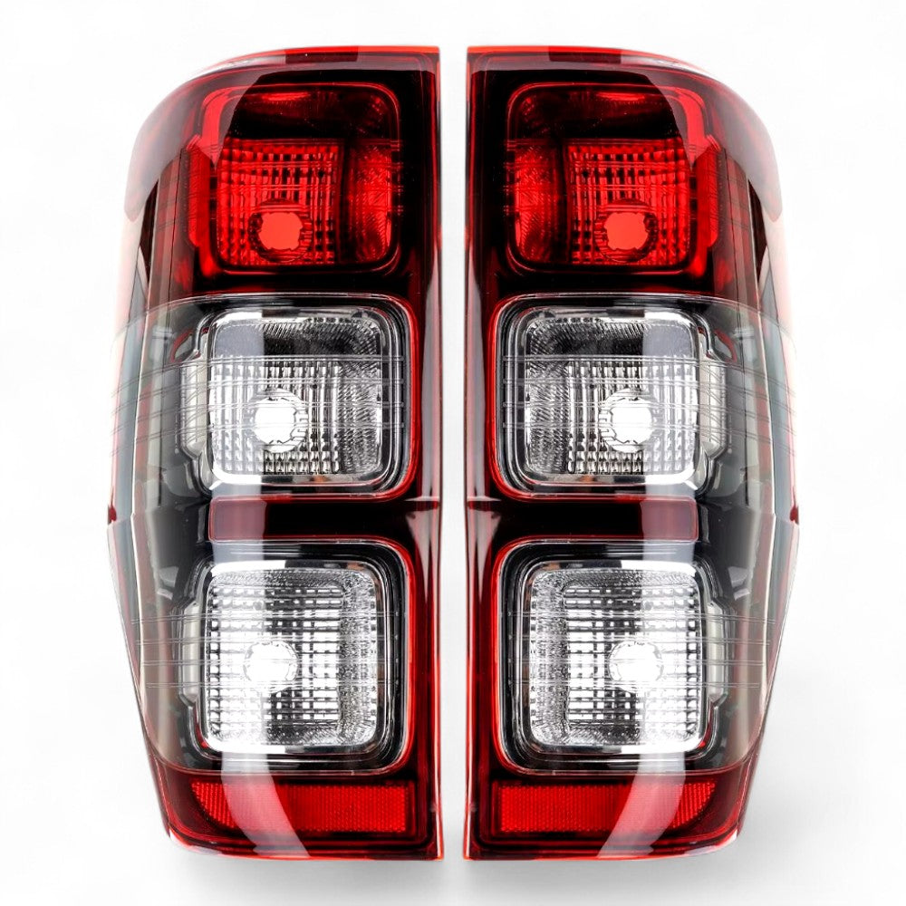 Tail light pair for Ford Ranger 2012–2022, dark red lens and black inner panel 1
