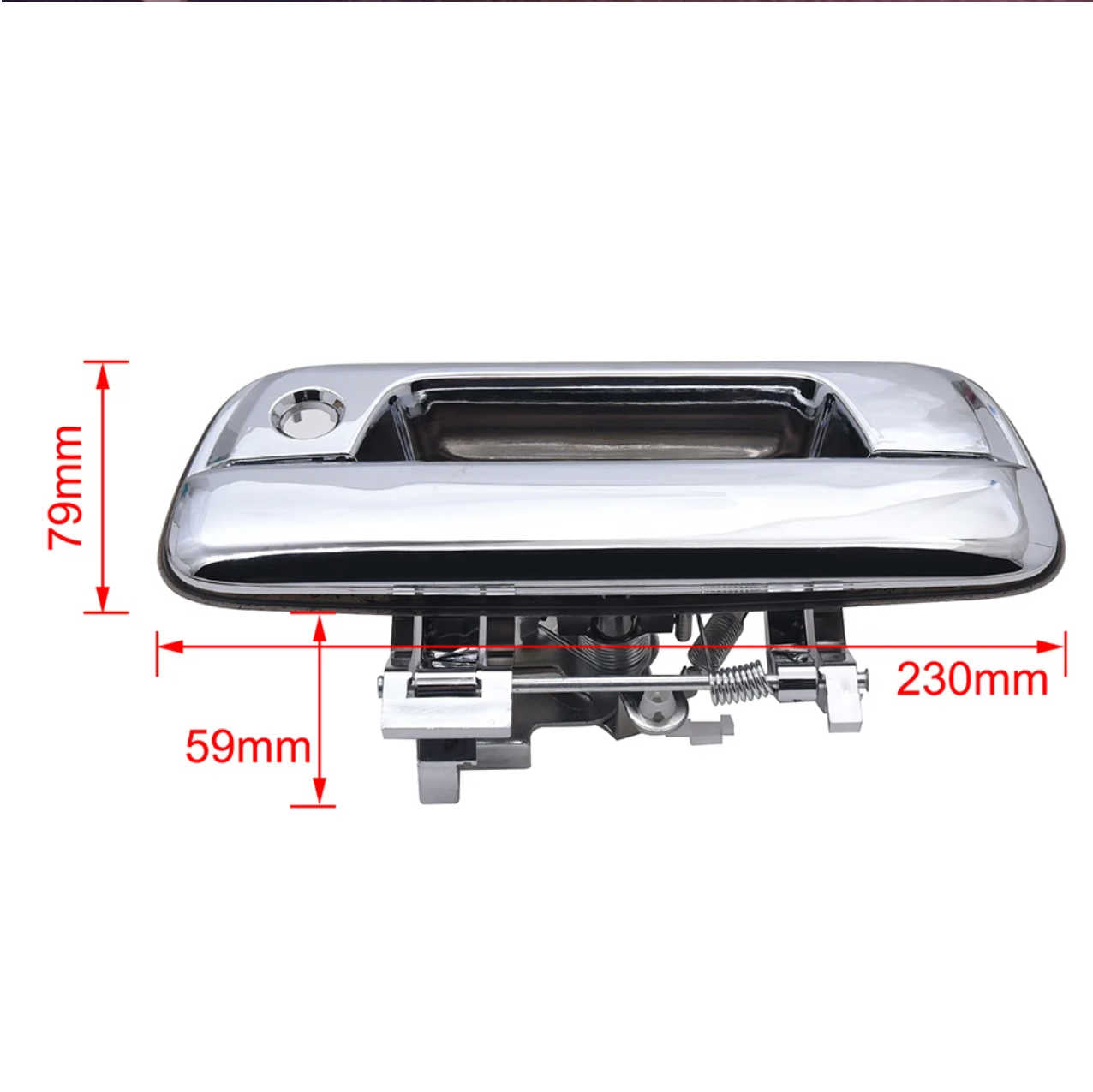 To Fit Holden Colorado RC / Rodeo RA / Isuzu D-MAX – Tailgate Handle with Keyhole (Chrome) – 2002–2012 1