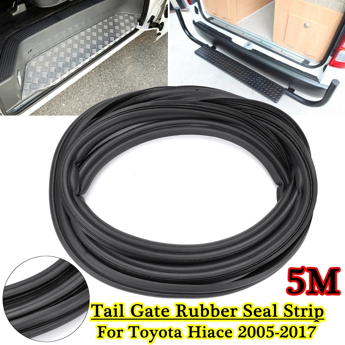 Tailgate Rubber Seal for Toyota Hiace Low Roof 2005-2018