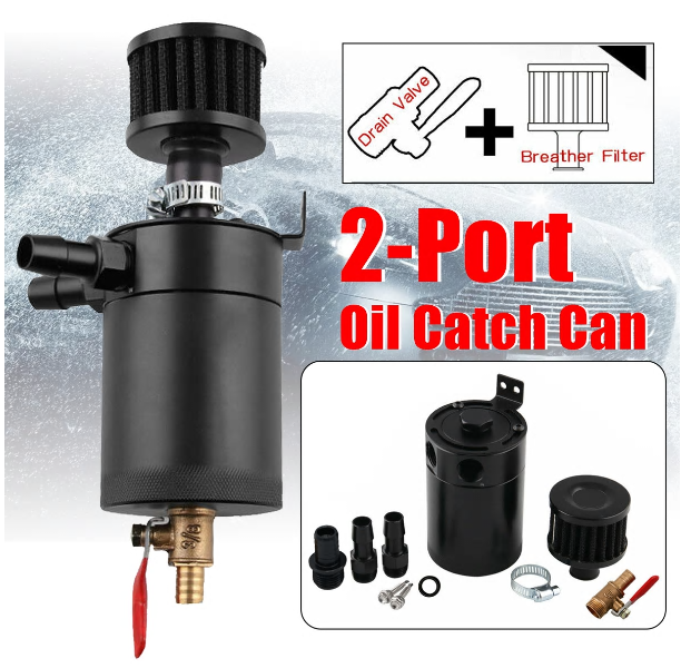Universal 2-Port Aluminum Alloy Oil Catch Can Tank 1