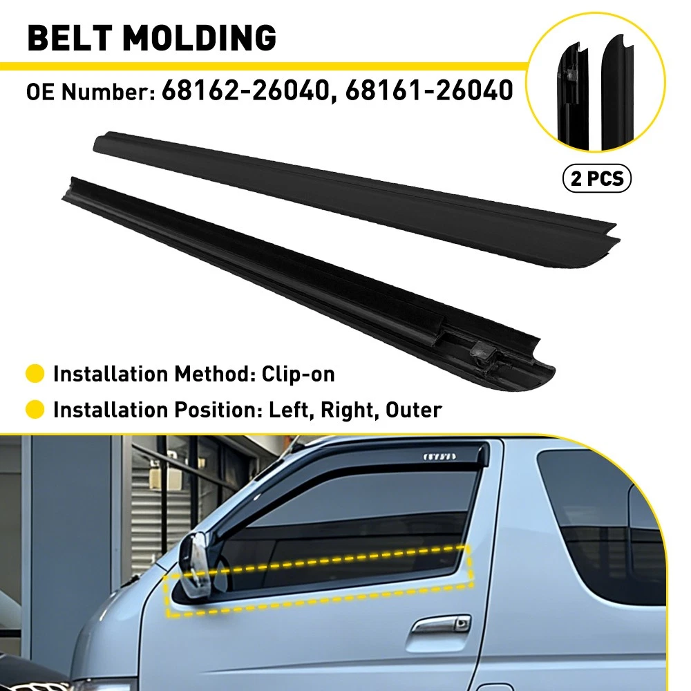 Front Window Seals Weatherstrip Set for Toyota Hiace Commuter 2005-2018 | 68161-26040 68162-26040